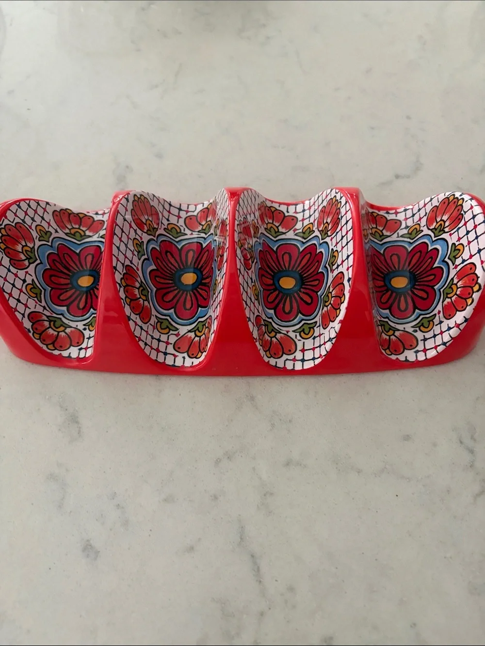 Panama Jack Melamine Taco Serving Tray Red Floral
